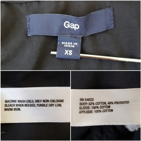 Gap black eyelet long sleeve popover top size XS - Picture 8 of 10